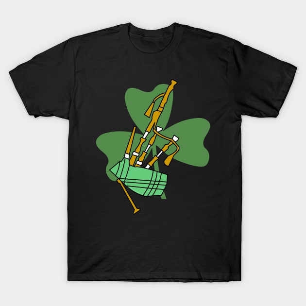 Bagpipe Shamrock T-Shirt by Barthol Graphics